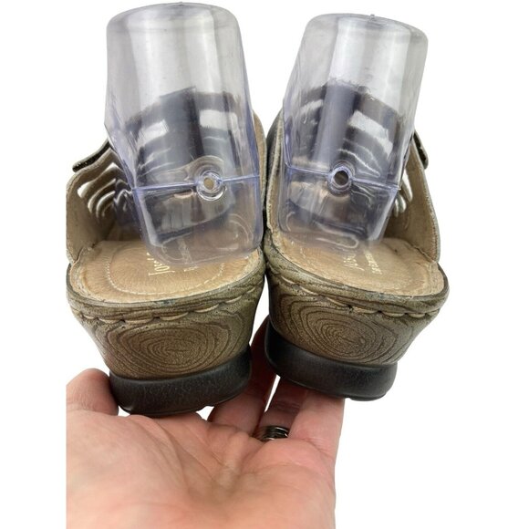 *Josef Seibel Sandals Womens 41 Metallic Silver Caged Strappy Slip On Slide Mule - Picture 6 of 11